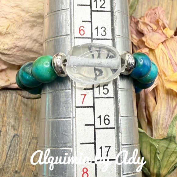 Elegant Blue turquoise beaded gemstones ring - Picture 4 of 4